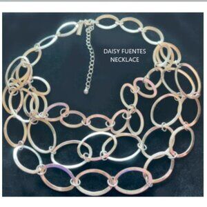Daisy Fuentes 3-Strand, Large Oval-Link 20" Vintage Signed Necklace